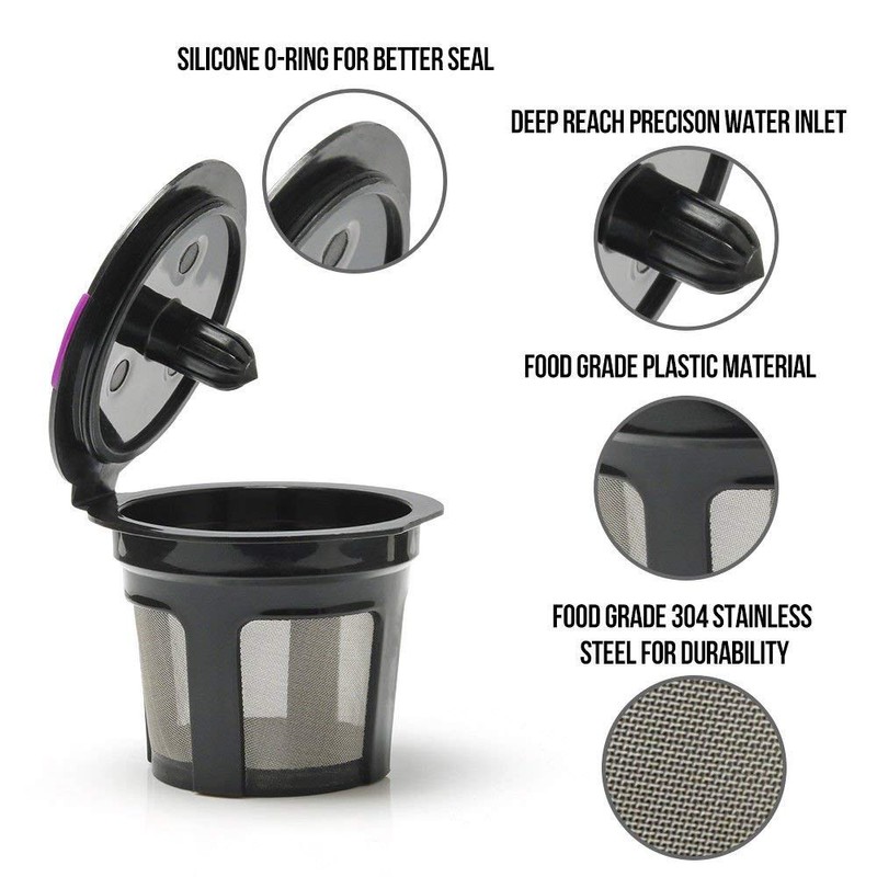 i Cafilas 6 Reusable K Coffee Capsules Filters for K