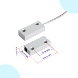 Ohamtes 2 Sets Silver MC-51 NC, Surface Mount Wired Reed Switch, Door and Window Sensor, Reed Switch, Cabinet Light Bar Sensor
