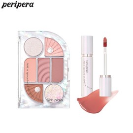 PERIPERA Sim:plain Eye Palette + Water Blur Tint Set 2itmes [Water Glow Pearl Mood Collection], Tint#$%Palette:10 Heaven's Pink-04 Pearly Glow