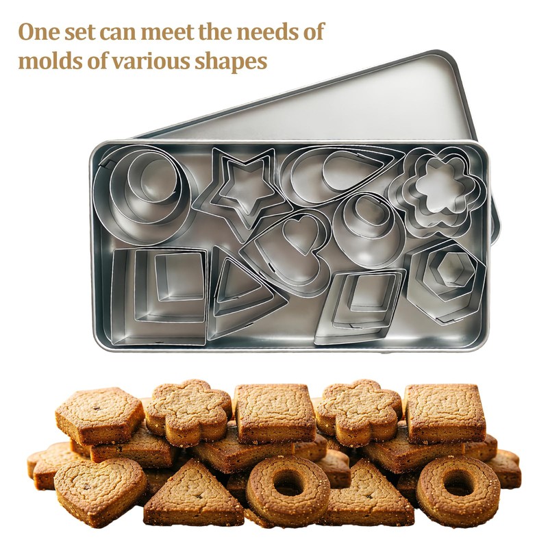 30Pcs Mini Cookie Cutters Set,Small Stainless Steel Cookie Cutters, Ten