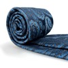 [S&W SHLAX&WING] Men's Necktie Set Necktie Paisley Dark Blue Turquoise,
