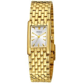 CIVO Ladies Watches Gold Analogue: Stainless Steel Strap - Small Rectangular Wristwatch