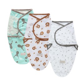 3-Pack Baby Swaddle Sleep Sacks, Newborn Blanket Wrap Adjustable Breathable Soft Cotton for 0-6 Months