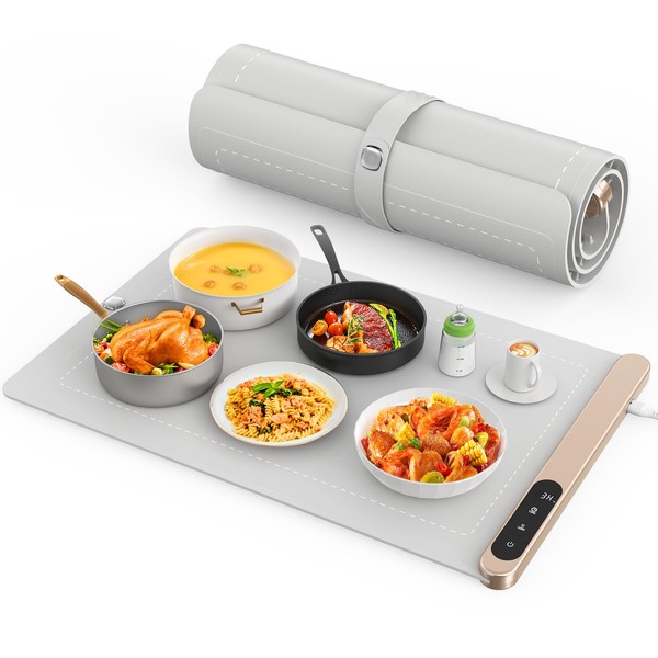 Electric Warming Tray, Food Warmers with Adjustable Temperature, Timer, Full