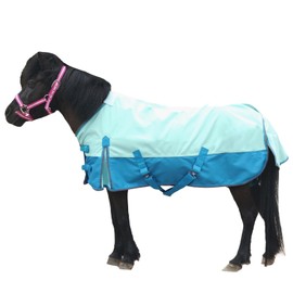 Gallopoff Mini Horse/Pony/Foal/Miniature Size 36"-51" Lightweight Waterproof & Breathable 1200 Denier Turnout Blanket with No Filling Turquoise 48"