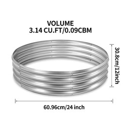 Land Guard Galvanized Raised Garden Bed Kit, Galvanized Planter Raised Garden Boxes Outdoor, Round Large Metal Raised Garden Beds for Vegetables ……