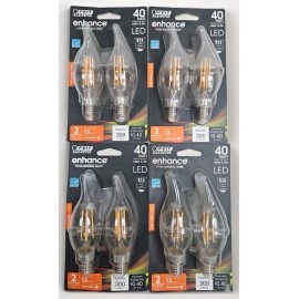Feit Electric LED 40W ENHANCE Vivid Natural CA-10 Flame Tip E12 4pk-8pc Dimmable Candelabra