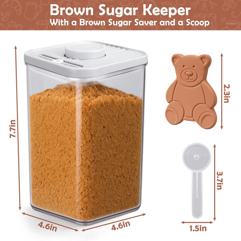 Mity rain Airtight Brown Sugar Keeper 2.8Qt/2.6L with Scoop and