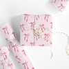 JarThenaAMCS Pink Bow Wrapping Paper -Mini Roll- 17In x 32.8Ft