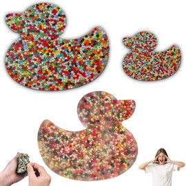 2PCS Duck Picky Pad Skin Picking Fidget Toy, Silicone Big Picking Fidget Pad More Beads Trichotillomania Toys for Skin Pickers ADHD OCD Relax Anxiety Toy for Adults Teens (TwoDucks)