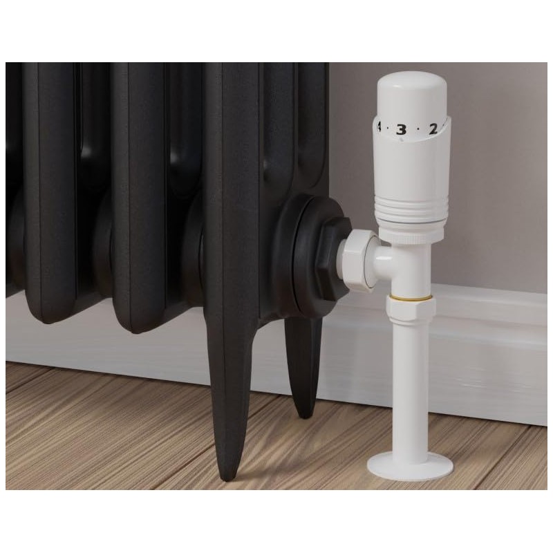 Thermostatic Radiator Valve Angled TRV White – Zeta
