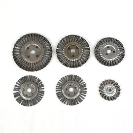Twist Wire Wheel Brush, Flat Knotted Steel Wire Angle Grinder Accessory for Cleaning, Polishing and Sanding (250mm x 25mm)