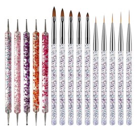 Set of 15 nail art pens Nail brush Nail brush Ultra-fine dotting pen Dotting stick 2-way nail art brush set Drawing brush for gel nails Full line Line drawing pen Nail tools Beginner pro / 네일 아트 펜 15개 세트 네일 브러시 네일 브러시 극세 도트펜 도트봉 2way용 네일 아트 브러시 세트 젤네일용 그림 그리는 브러시 풀 라인 선을 그리는 펜 네일 도구 초보자 프
