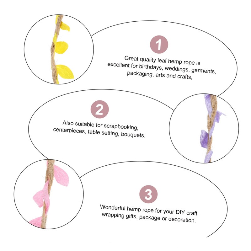 LALAFINA Leaf Rope DIY Decoration Set 6pcs Artificial Rope for