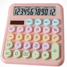 Desktop Calculator Cute Candy Color - 12 Digit Standard Basic Calculator, Cute Desk Calculator Dopamine Color Design, As a Gift for Colleagues, Kids,Classmates(Tawny)