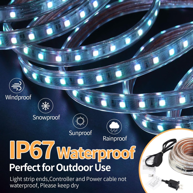 100 FT Waterproof Led Strip Lights for Outdoor Indoor, Cool