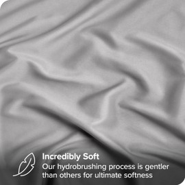 Bare Home Fitted Bottom Sheet Emperor - Premium 1800 Ultra-Soft Microfibre - Ultra-Soft Wrinkle Free - Deep Pocket - 35 CM Deep - 15" Deep - Emperor Fitted Sheet (Emperor, Light Grey)