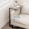 Vagusicc C Shaped End Table for Couch, 33.2'' Extra Tall
