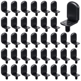1/4 Inch Cabinet Shelf Pins, 150 Set Metal Shelf Clips for Wood Shelving, L-Shaped Cabinet Dividers Holders Pegs with Rubber Sleeve, Adjustable Glass Shelfs Brackets for Closet Bookcase Kitchen, Black