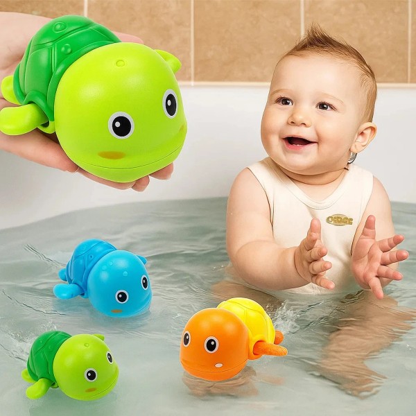 Wind Up Turtle Bath Toys 3-Pack - Swimming Bath Toys