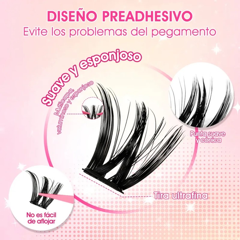 96pzs Pestañas Postizas Kit Con Rizador De Pestañas Y Pinzas