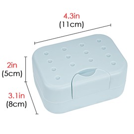 DODAMOUR 2 Packs Travel Soap Case with Lid, Portable Bar Soap Box for Traveling, Sealed Soap Saver Holder for Bathroom, Shower (Blue, White)