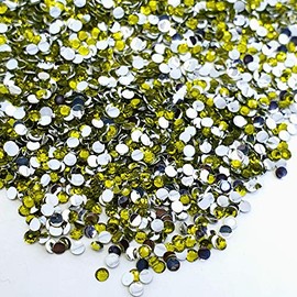 MajorCrafts 3000pcs 3mm ss12 Flat Back Round 14 Facets Resin Rhinestones Embellishment Gems (Olive Green C10)