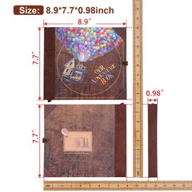 Photo Album for DIY Scrapbook Album Vintage Travel Photo Album for Gluing DIY Adventure Book Suitable for Anniversary Wedding Album Mother's Day Gift Valentine's Day Gifts 8.9 x 7.7 Inches