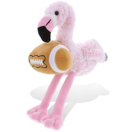 DolliBu Pink Flamingo Stuffed Animal with Football Plush - Soft Huggable Flamingo Adorable Playtime Plush Toy, Cute Zoo Animal Gift for Kids and Adults - 8 Inch