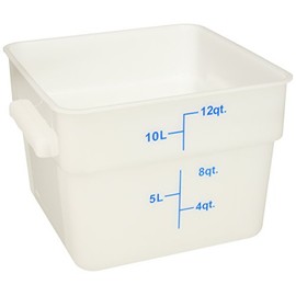 Winco Square Storage Container, 12-Quart, White