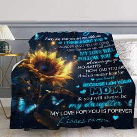 Pertos Daughter Gifts from Mom, Gifts for Daughter, Christmas Valentines Mothers Day Graduation Birthday Gifts for Daughters Girls, to My Daughters Throw Blankets 60" X 50"