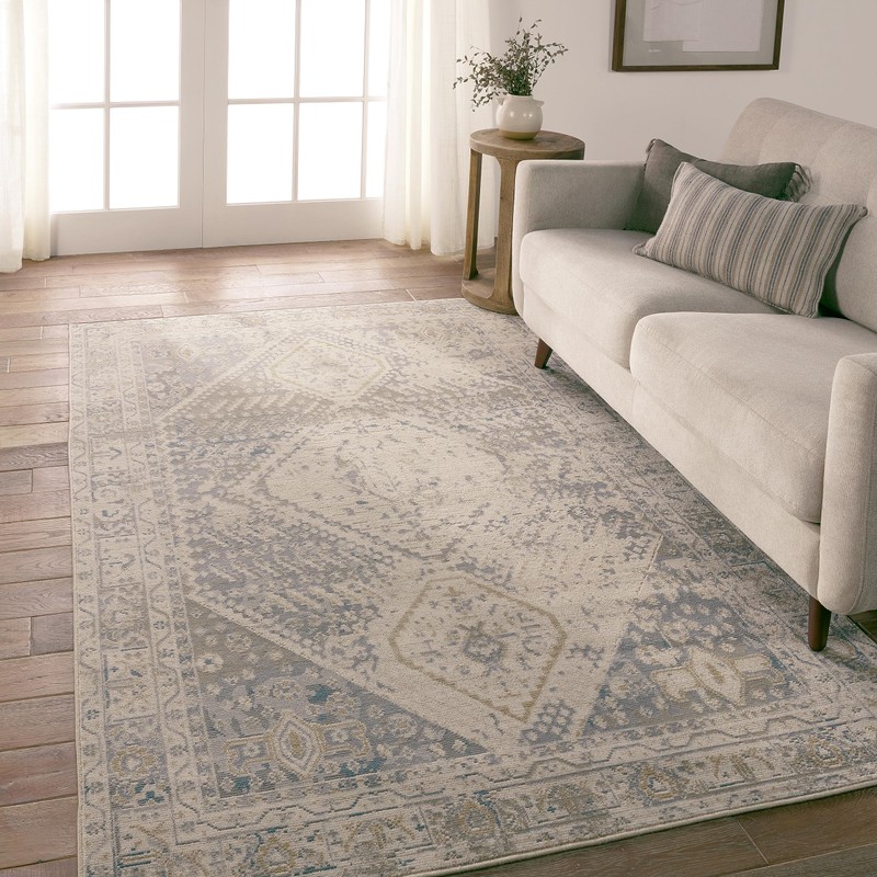 Jaipur Living Indoor Outdoor 5x7 Area Rug, Boho, Light Grey/Blue