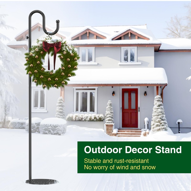 74" Shepherds Hook Stand for Plant: Hanging Bird Feeders, Plants,