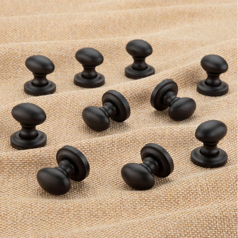 The Woodbury Lane 10 Pack Cabinet Knobs, Oval Drawer Pulls