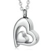 Beydodo Ash Heart Pendant Chain Stainless Steel Urn Necklace Silver