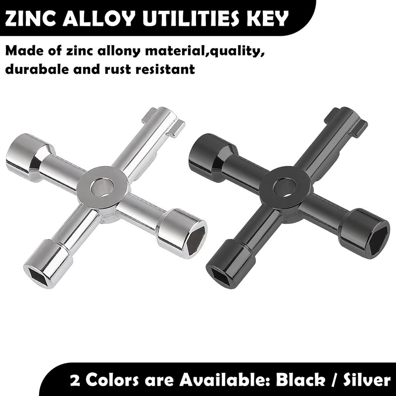 Vivantia 4-Way Utility Key for UK Gas Meters - 8mm