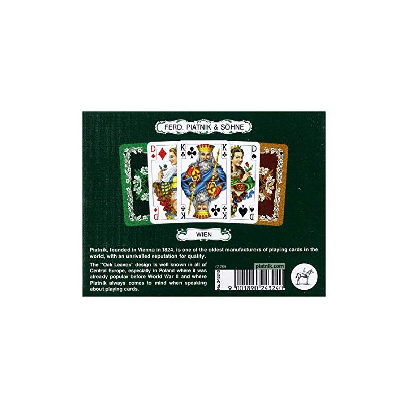 Piatnik 2432 - Bridge Poker Whist 2 x 55 Karten