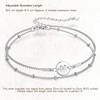 BodyBonita Layered Initial Bracelets for Women Delicate Letter M Sterling