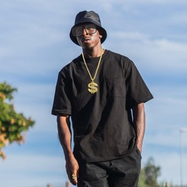 MOZAKA 80s 90s Rapper Costume Kit for Men Hip Hop Accessories Fake Gold Chain Money Sign Necklace Hip Hop Rapper Costume Jewelry