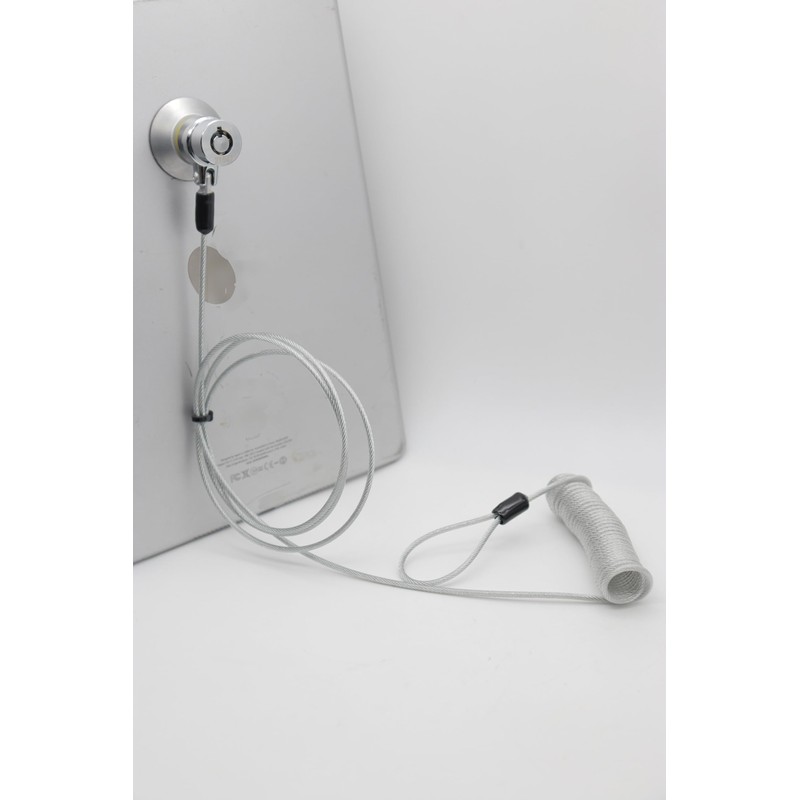 LORADAR 10-Foot Retractable Anti-Theft Steel Cable Lock with Lock Plate,