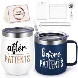 LiqCool Doctor Gifts for Men, Before Patients, After Patients Nurse Gifts Set, White Coat Ceremony Gifts for Doctors, Assistants, Dentists, Therapist, Nurse Mug & Tumbler, Dentist Gifts(12 Oz)