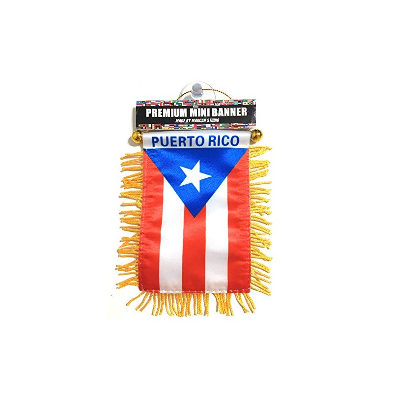 Puerto Rico Rican Flags for car Interior Rearview Mirror or