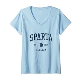 Womens Sparta GA Vintage Athletic Sports JSN1 V-Neck T-Shirt