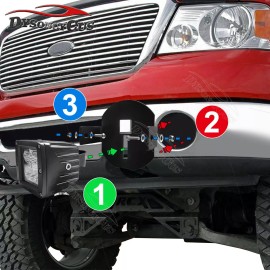 DYSO Fit 06-14 Ford F-150 LED Cube Fog Light Pod Front Bumper Mounting Bracket Kits