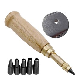 Teng Lang Adjustable Screw Hole Punch Leather Bookbinding Tool,Paper Punch,Craft Punches,6 Tips 1.5m 2mm 2.5mm 3mm 3.5m 4mm
