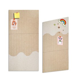 Large Cork Board Alternative Felt Wall Tiles with Safe Removable Adhesive Tabs, Cork Boards for Walls Cork Board for Office Pin Board Tack Board (Big Brown)