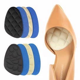 4 Paar High Heel Einsätze, Schuheinlagen, Mittelfußpolster für Damen, Vorfußpolster, Schmerzlinderung im Vorfußbereich, Superweich, Rutschfeste Halbpolsterschuhe, Ballenfußkissen, Einheitsgröße