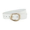 Earnda White Leather Belts for Women Casual Fashion Waist Belt