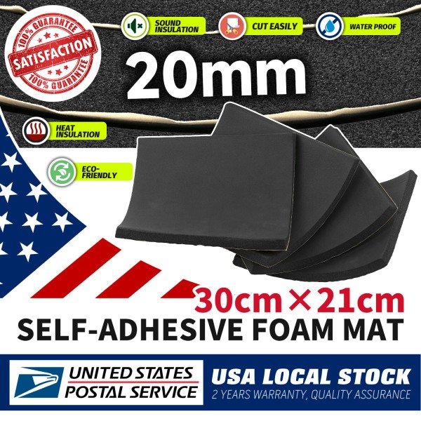 Modigt 4Sheets Black Foam Sheet Self Adhesive Rubber Padding Neoprene