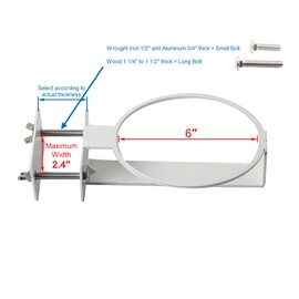 lxkj Deck Railing Flower Pot Holder, 6" Fence Bracket Kit for Round Pot Planters, Heavy Duty Iron White Mounting Holder, Universal Flower Pot Outdoor Hanging, 2 Pack (6", White)